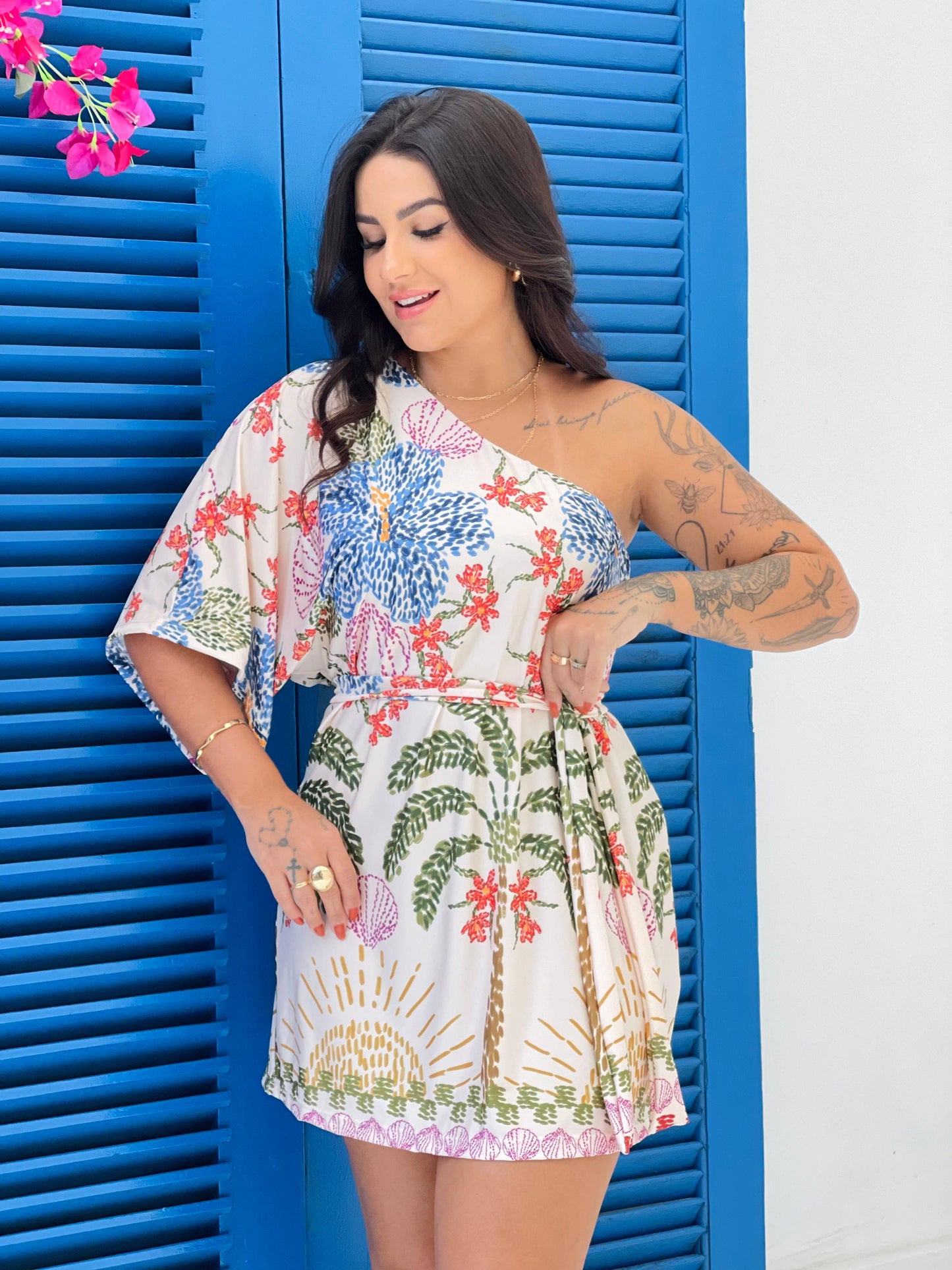 Vestido Lana Jardim Pontilista